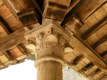 Carvings on a captial in the cloister